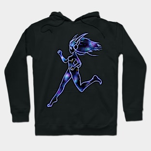 Sexy nude Capricorn zodiac sign girl running Hoodie